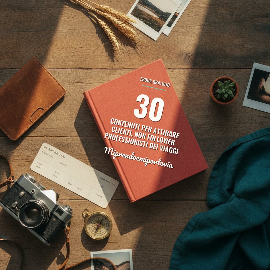 Ebook: 30 contenuti che come professionista dei viaggi puoi pubblicare per attirare clienti, non follower